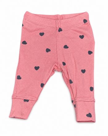 Legging bébé rose à motifs cœurs