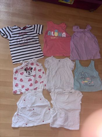 Lot t-shirt fille 24 mois 