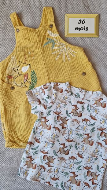 Salopette + T shirt Renard