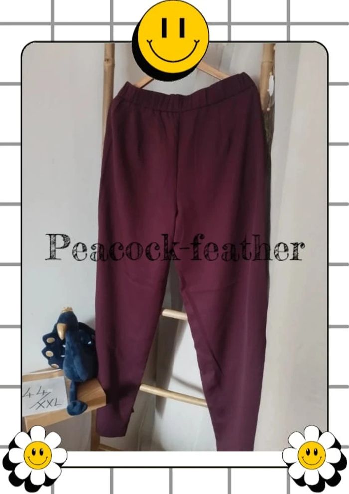 Pantalon large stradivarius bordeaux neuf étiqueté 44 - photo numéro 8