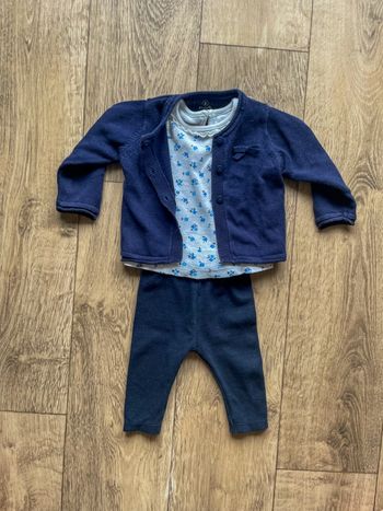 Ensemble bébé fille gilet t-shirt et legging taille 3 mois 