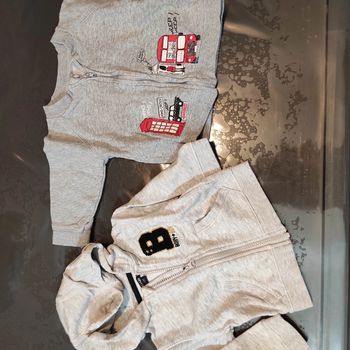 Lot 2 gilets à zipper 12 mois