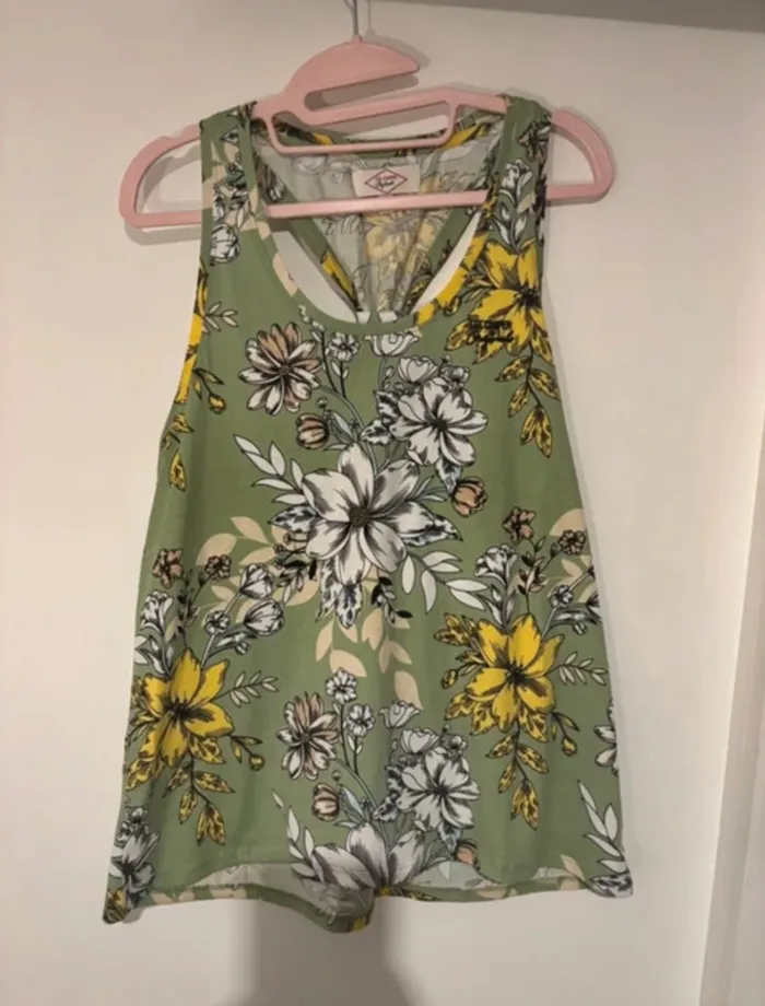 Débardeur fleuri Lee Cooper vert XL neuf