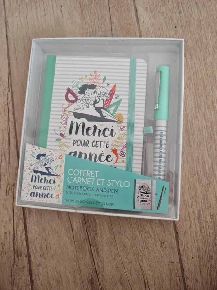 Cadeau merci maîtresse coffret carnet et stylo - photo numéro 3