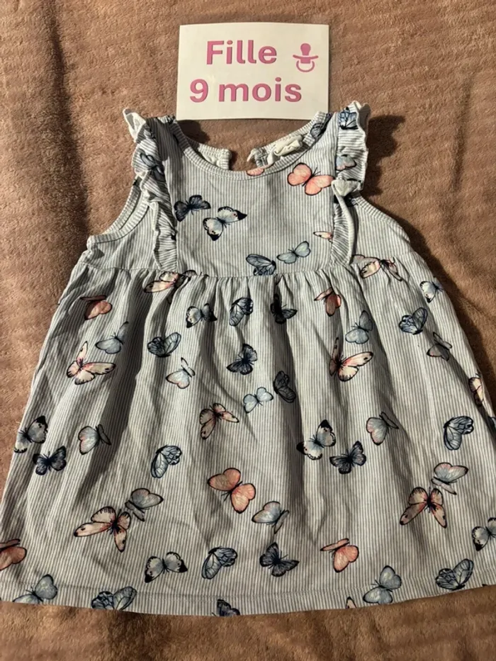 Robe manches courtes 9 mois