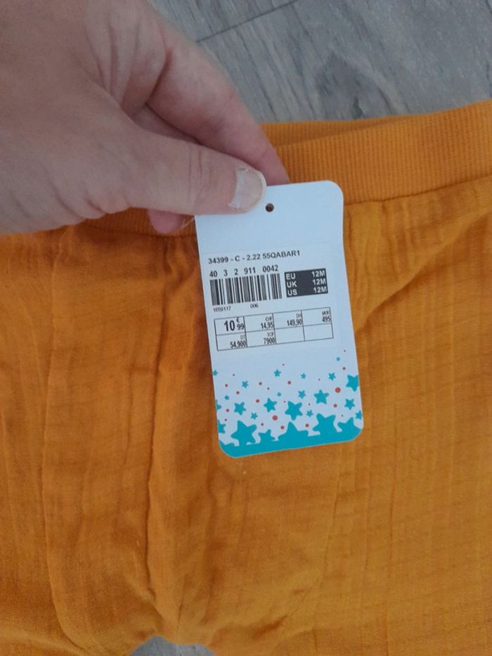 Pantalon gaz de coton neuf 12 mois - photo numéro 3