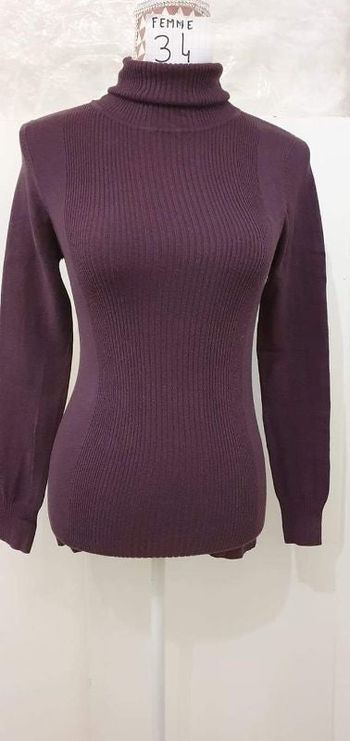 Pull,col roulé,violet,en très bon état, en acrylique,longueur 62cm, marque Mango= 7€