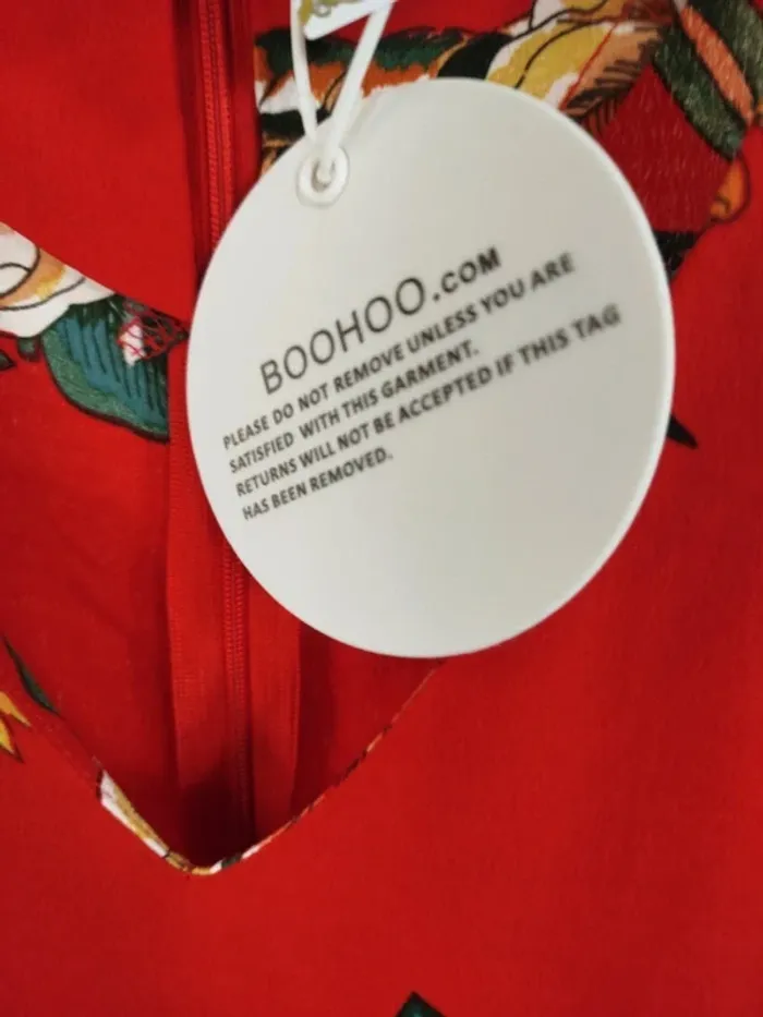 Combinaison rouge Neuve Boohoo - taille 36 - motifs fleurs pivoine A616 - photo numéro 10