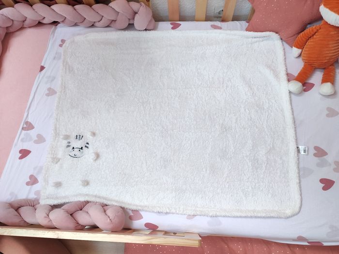 Couverture/Plaid bébé - Zèbre - Neuf - Blanc et noir