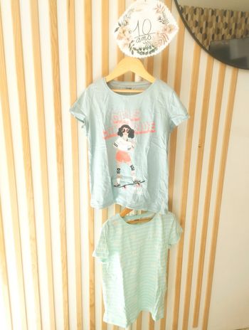 Lot t-shirts Kiabi bleus 10ans
