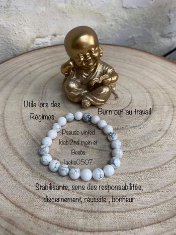 Bracelet howlite blanche , lithothérapie