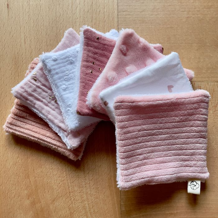 Semainier lingettes lavables et réutilisables Rose - photo numéro 2