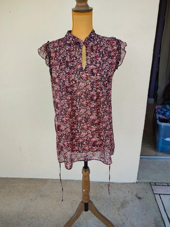 Blouse fleurie en viscose taille 40