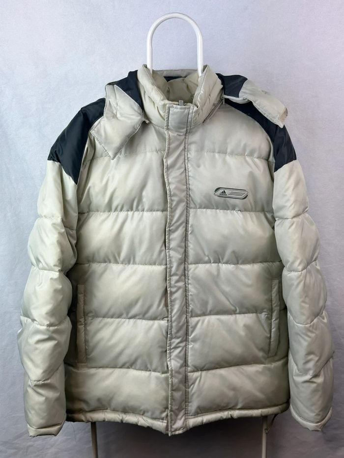 Doudoune Adidas pluma 🪶 Beige Logo Bordee M - photo numéro 3