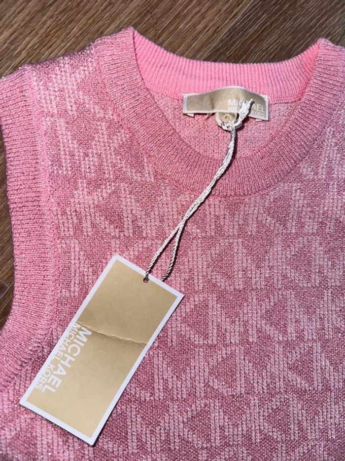 Robe débardeur en tricot métallisé à logo MK - photo numéro 2
