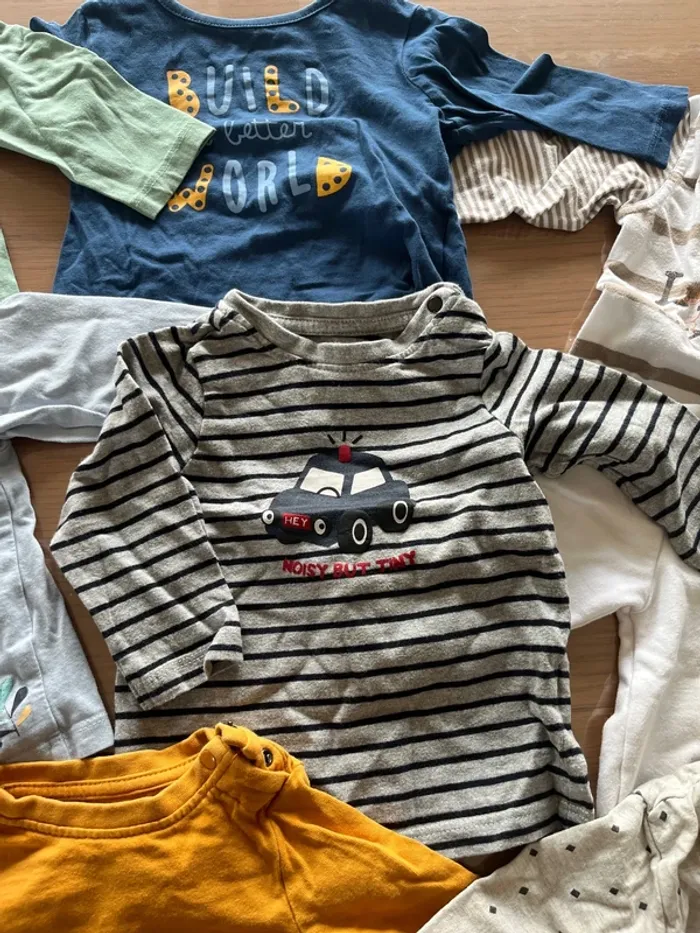 Lot 7 t-shirt manche longue bébé garçon 6 mois - photo numéro 7