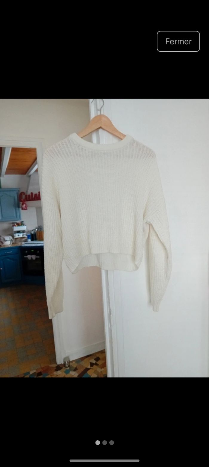 Pull blanc femme taille S