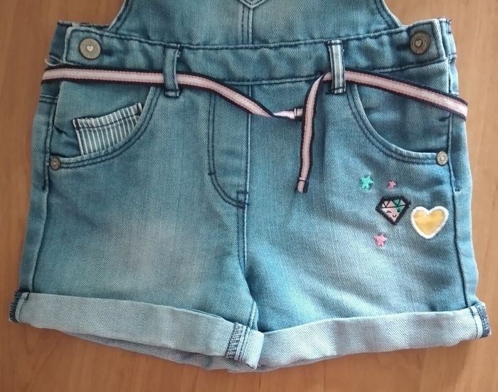 Salopette short en jeans 3 ans fille Tex baby - photo numéro 3