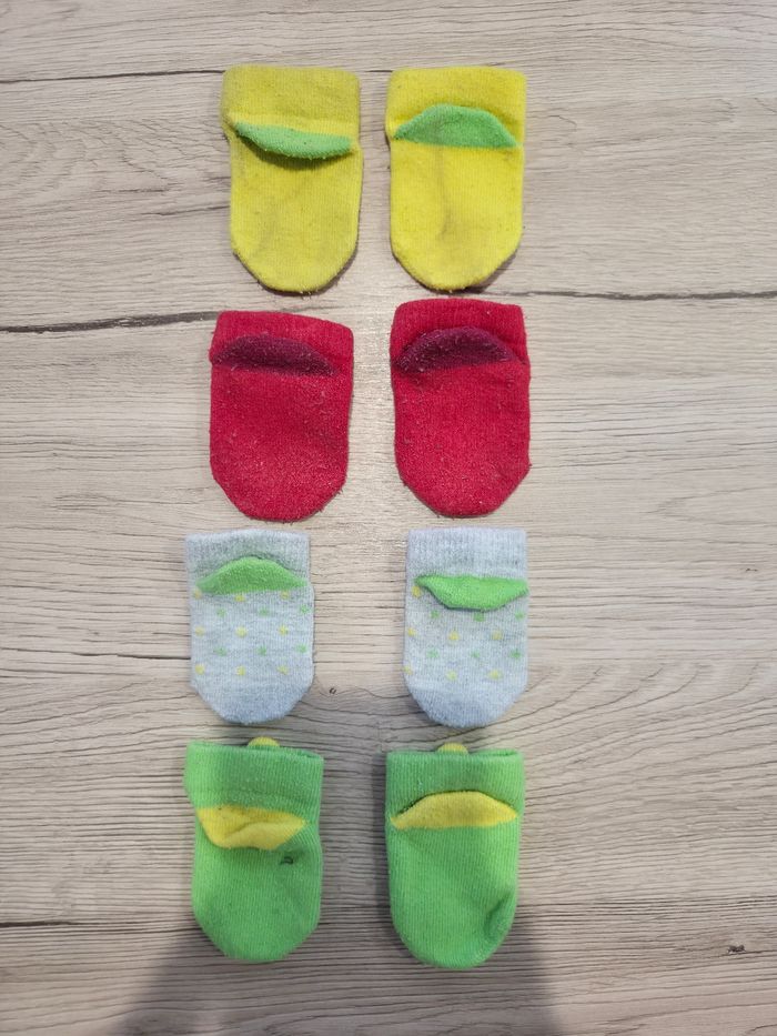 Lot de 4 paires de chaussettes courtes, rigolote, avec oreilles et colorées. - photo numéro 2