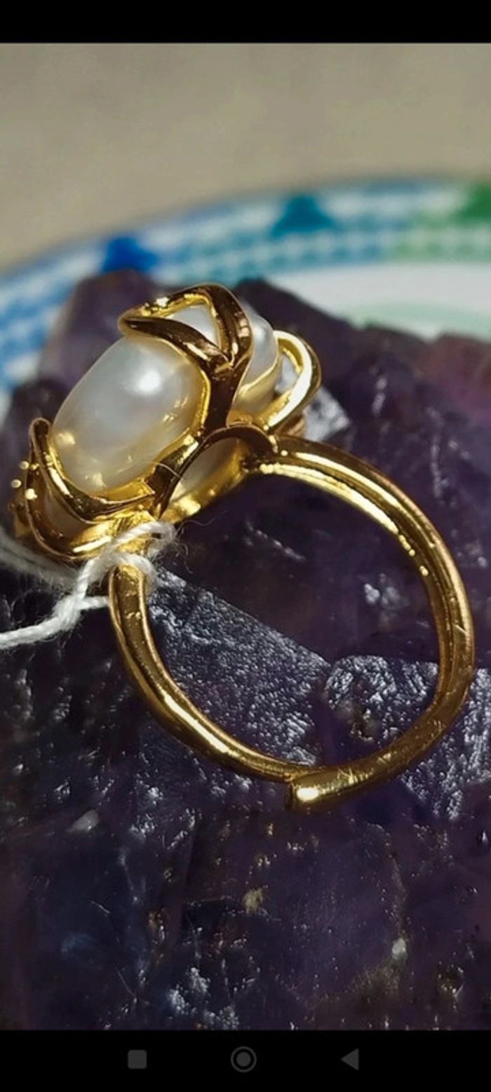 Bague Éveil Mystique💫 Bague Serpent en Or 24 Carats et Perle des Mers du Sud AAA - photo numéro 4