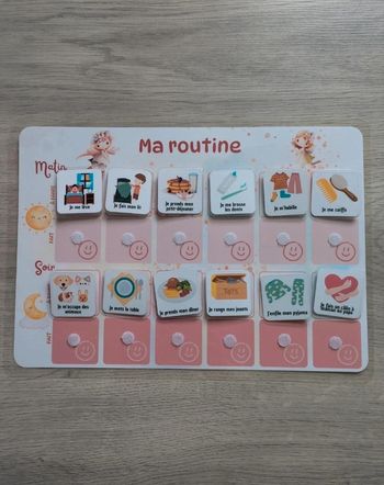 Tableau de routine enfant matin et soir fée , 30 vignettes