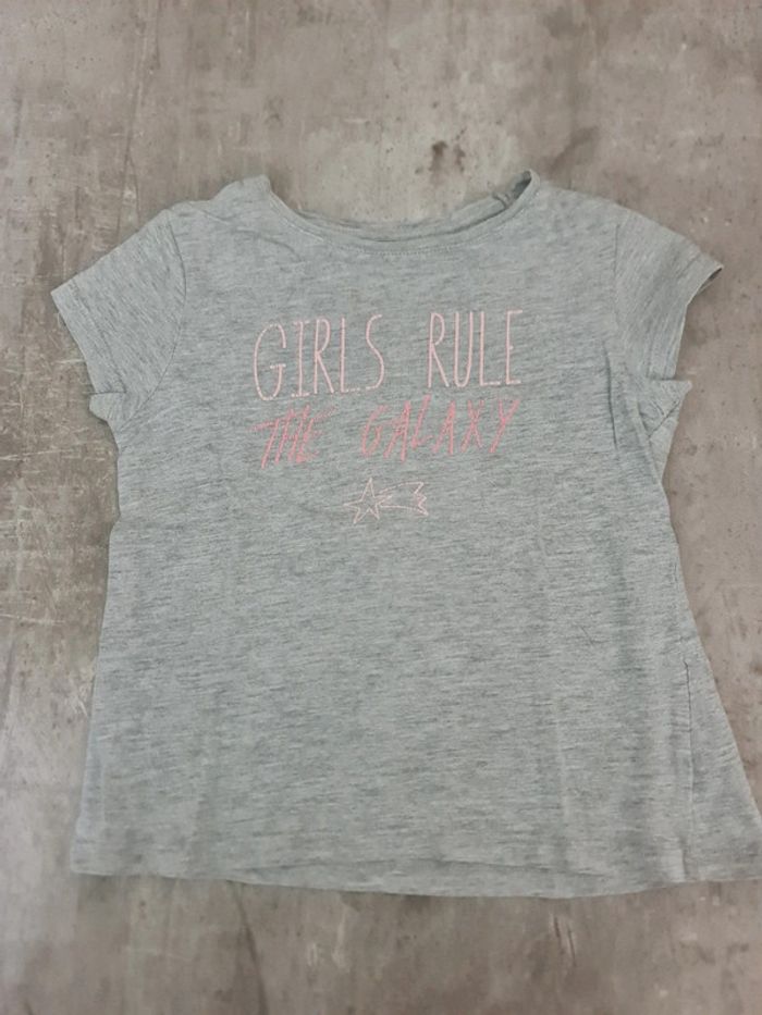 Haut t shirt gris manches courtes  Vertbaudet Fille 4 ans