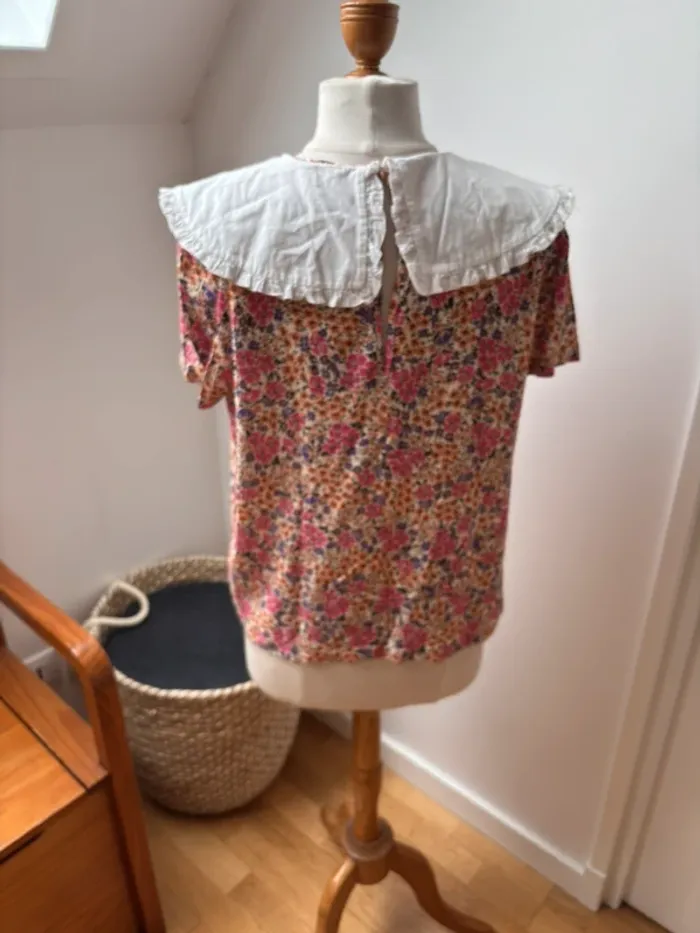 Sublime blouse Balzac Paris modèle Étincelle imprimé fleurs solaires - T38 - photo numéro 7