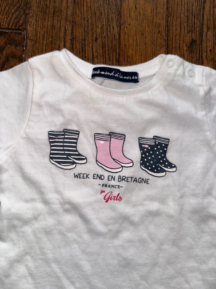 T-shirt week end à la mer 6 mois - photo numéro 2