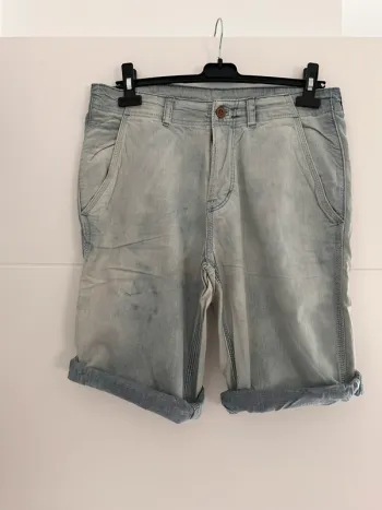 Bermuda short jean hm h&m denim poches Kort Pantaloncini di jeans Pantalones destroy corto hombre