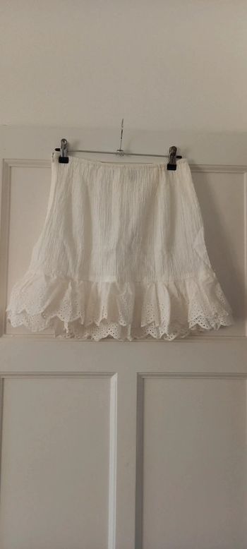 Jupe blanche à volants en dentelle shein 38