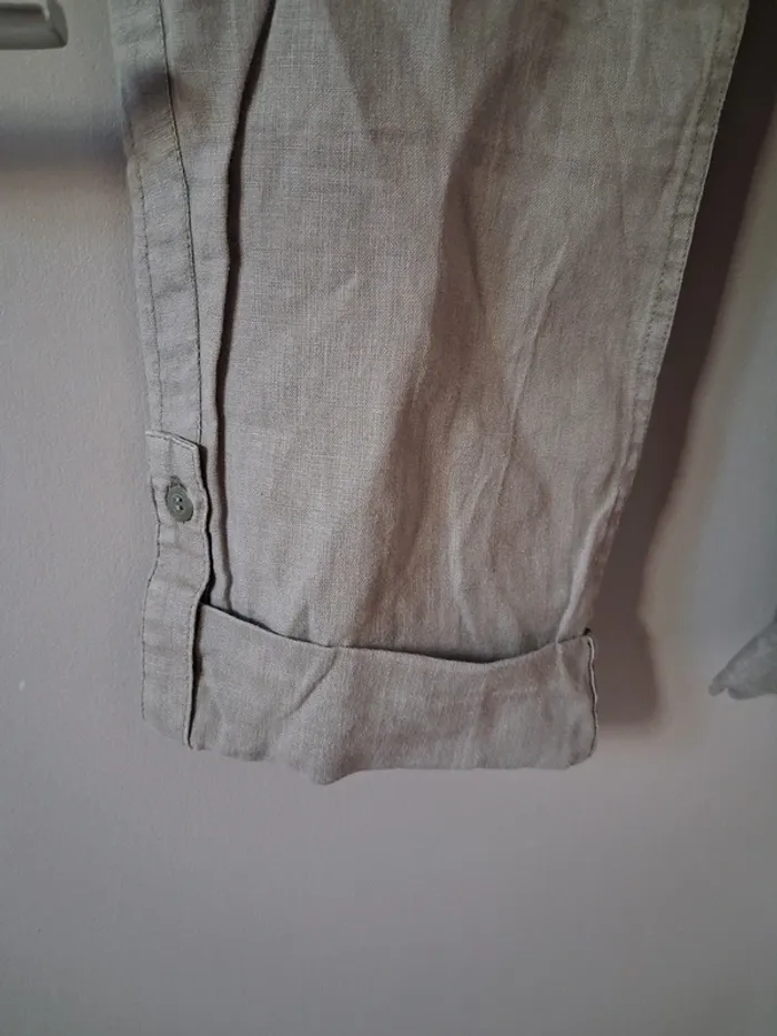 Pantalon gris en lin - photo numéro 8