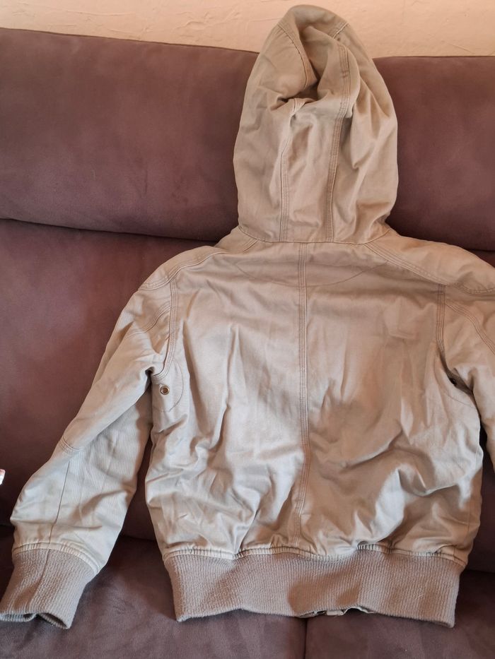 Anorak doublé fille 10 ans couleur taupe - photo numéro 2