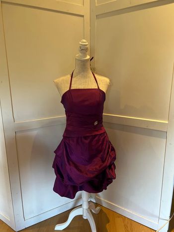 Robe chic femme satin taille 38 couleur violet mariage