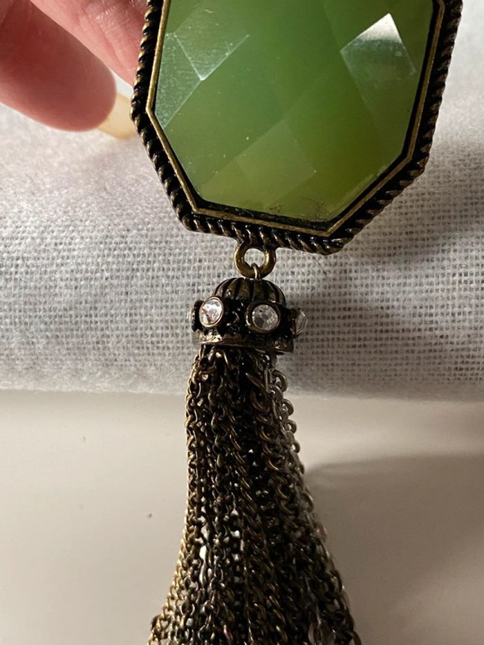 Pendentif vintage vert et Viel or - photo numéro 4