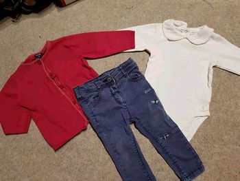 Ensemble 3 pièces fille 12 mois tae kiabi vertbaudet