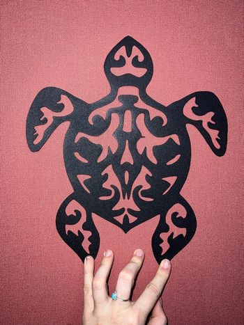 Décoration murale en métal tortue 