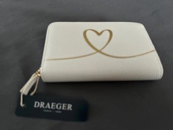 Pochette blanche femme / Cœur / Portefeuille Draeger