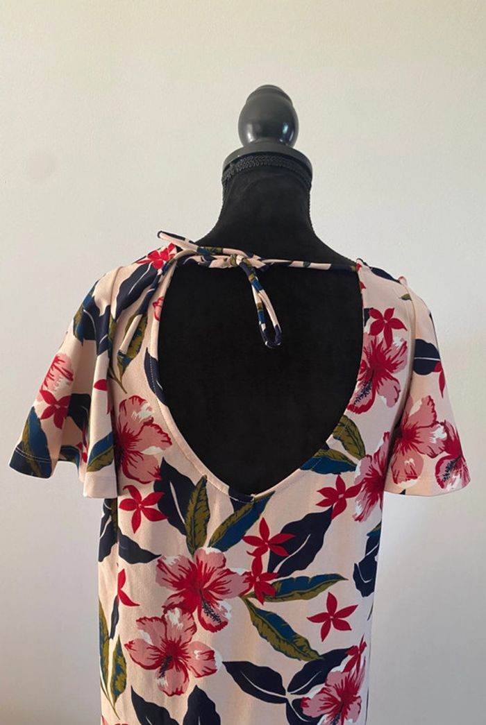 Robe d'été Mango rose à fleurs marine taille XS - photo numéro 8
