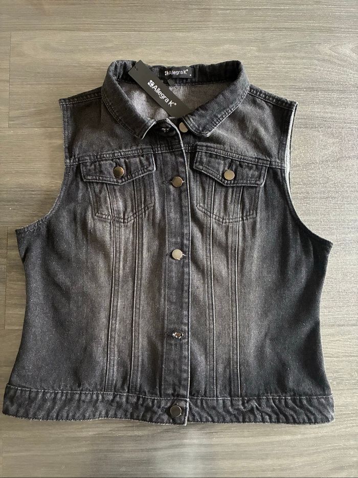 Veste en jean’s noir délavé femme