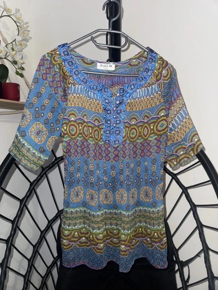 Chemisier multicolore femme – Taille L/XL, chic et tendance