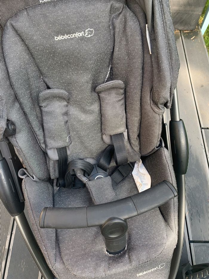 Lot poussette + cosy bébé confort sparkling grey TBE adaptateur protection pluie - photo numéro 5