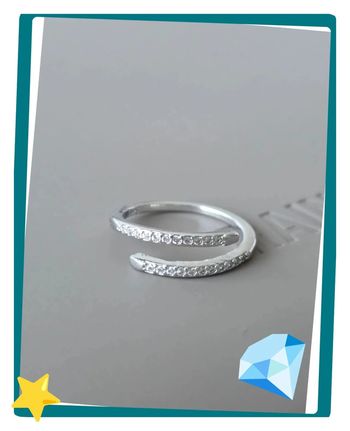 Bague ajustable strass plaquage argent