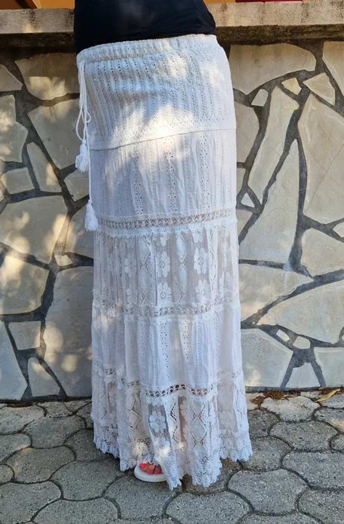 Jupe bohème dentelle, broderie Italian Style - photo numéro 13