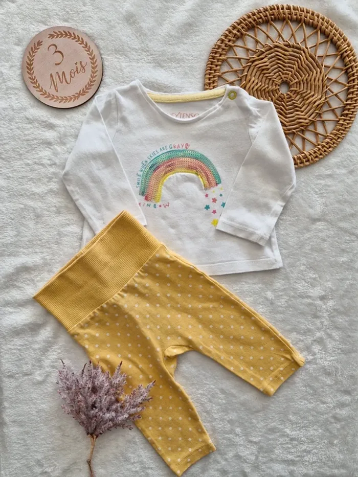 Ensemble T-shirt manches longues et legging 3 mois