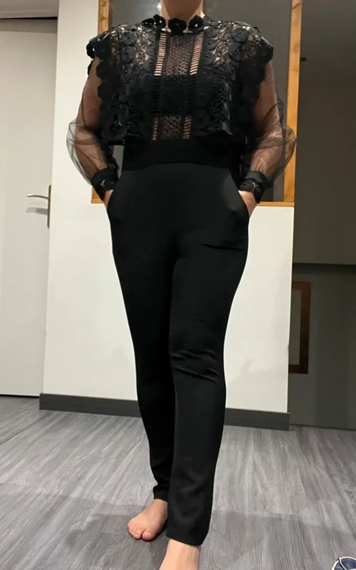 Combinaison noir transparente sexy neuve
