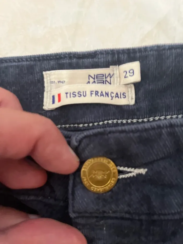 Pantalon velours New Man / 38 /Bleu marine / Très bon état - photo numéro 2