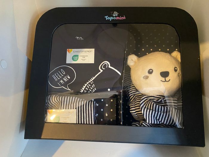 Coffret naissance bleu neuf - Doudou, Body, pantalon, Bandana - photo numéro 3