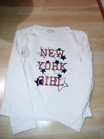 T-SHIRT manche longue blanc avec motif