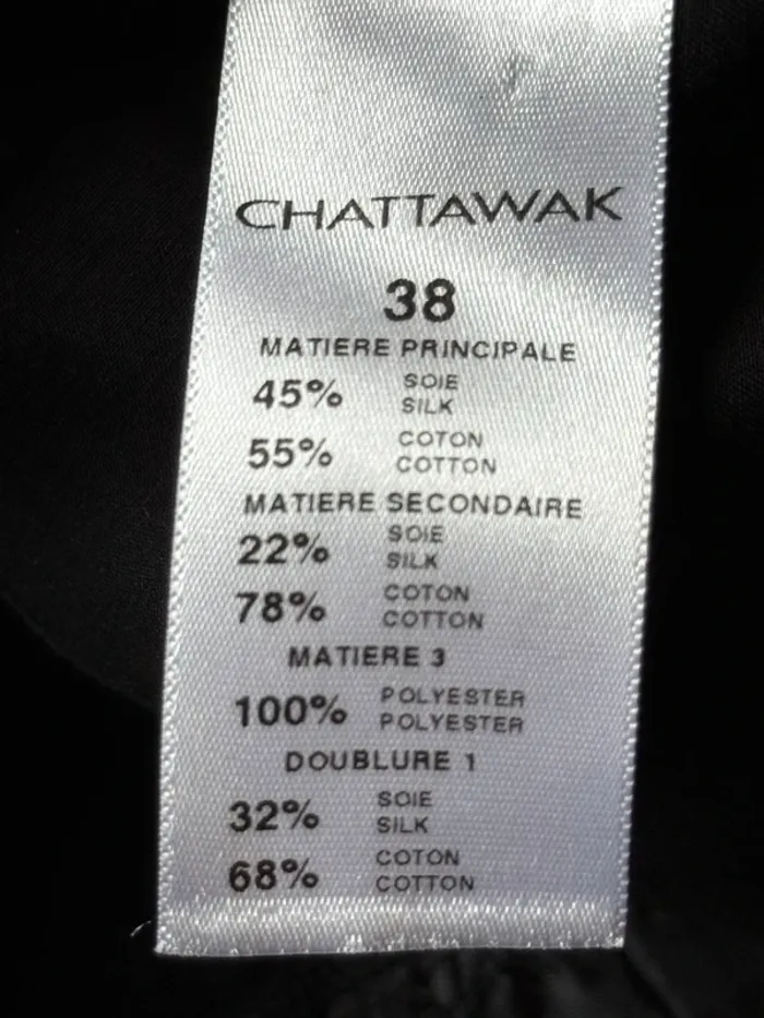 Superbe robe noire fluide en soie et coton Chattawak neuve 38 M - photo numéro 9