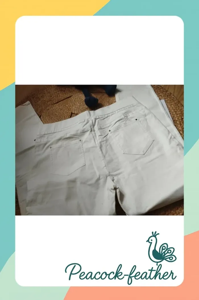 Pantalon blanc Jean tregging neuf étiqueté T6 - photo numéro 3